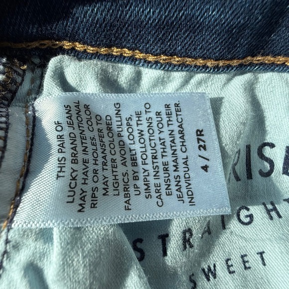 Lucky Brand Mid Rise Sweet Straight Leg Jeans Women's 27x32 Dark Wash Denim - Picture 7 of 9